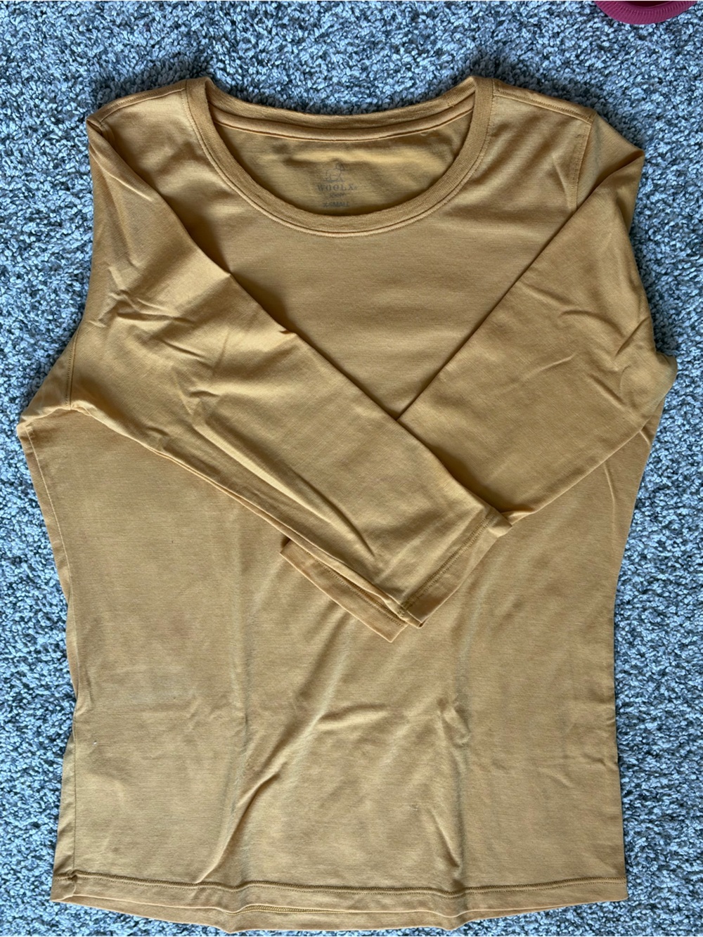Woolx 3/4 Sleeve Crewneck Top - Jenny - gold -xs - brand new